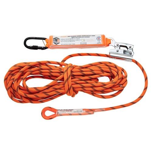 Rope Kermantle 15M C/W Rope Grab & Perm Attach Shocky With Screwgate Kara